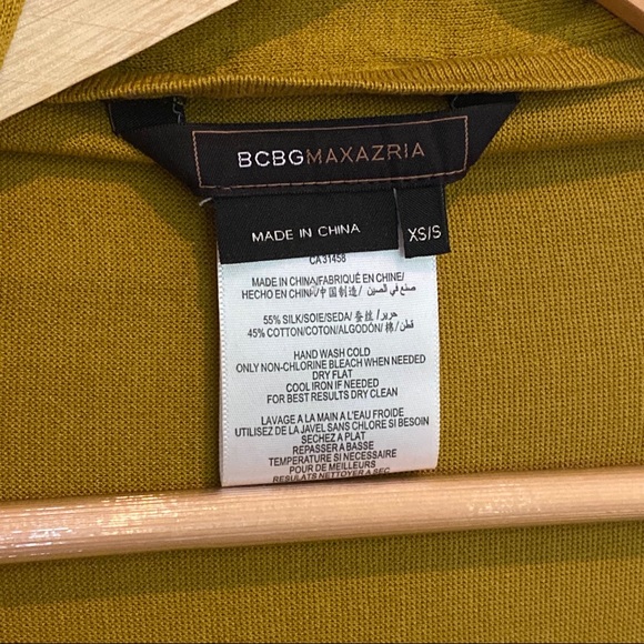 BCBGMaxAzria Mustard Yellow Asymmetrical Cardigan - Picture 7 of 9